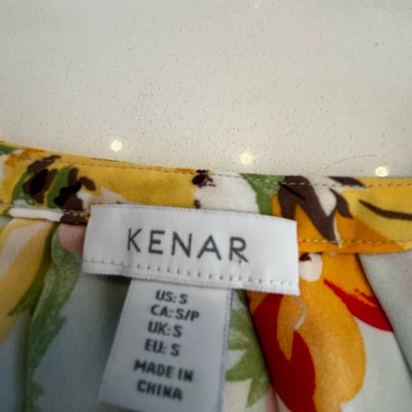 KENAR floral with blue  sleeveless long top, ladies size small. So colourful - Picture 3 of 7